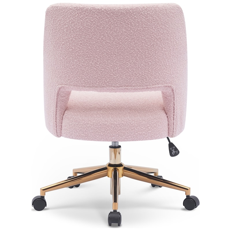 Boucle Upholstered Office/ Desk Chair - Swivel/ Adjustable Height (Set of 2)