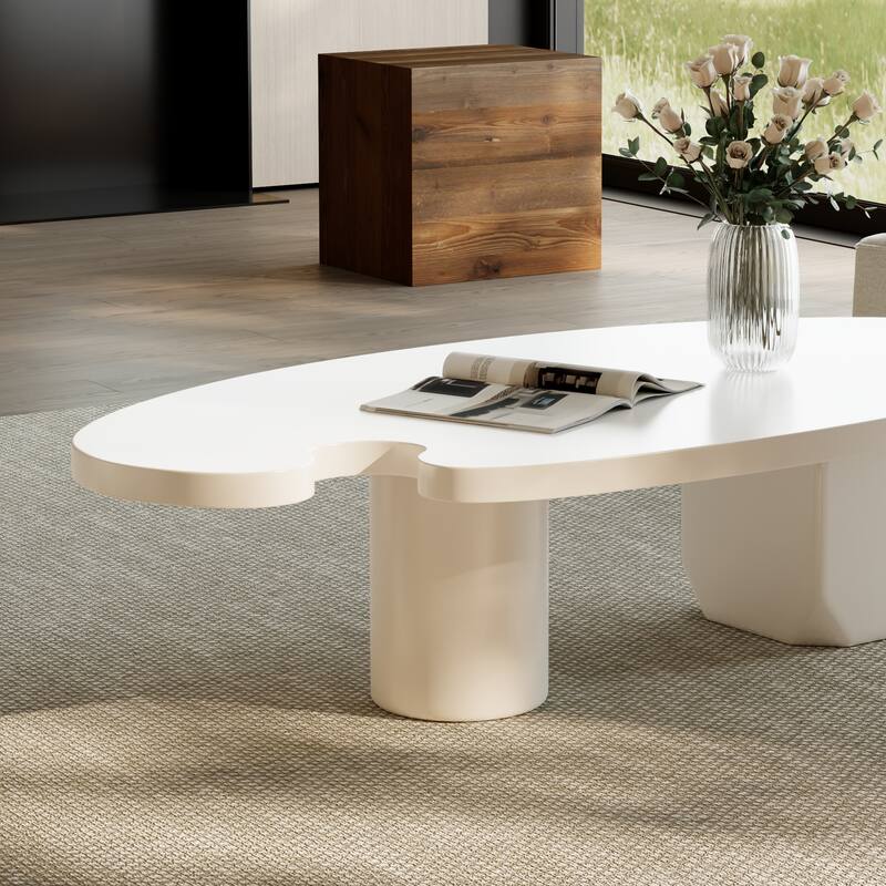 Modern 51" Coffee Table, Minimalism Wood table, Special Shaped