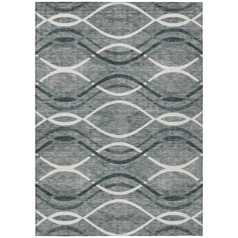HomeRoots Abstract Transitional Rectangle Outdoor Rug