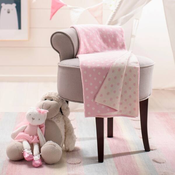 slide 1 of 1, SAFAVIEH Baby Collection Dottie Throw - Pink / White - 32" x 40"
