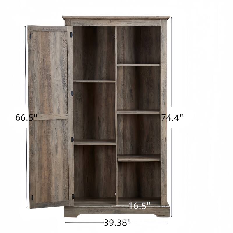 Tall Storage Cabinet Barn Door Storage,Country Wood Farmhouse Cupboard