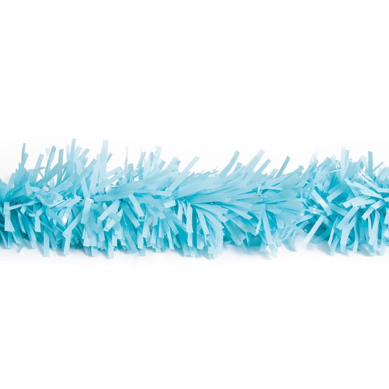 25' x 4" Sky Blue Tinsel Christmas Garland - Unlit