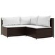 preview thumbnail 100 of 100, vidaXL Patio Corner Sofa with Cushions Black/Brown/Gray Poly Rattan