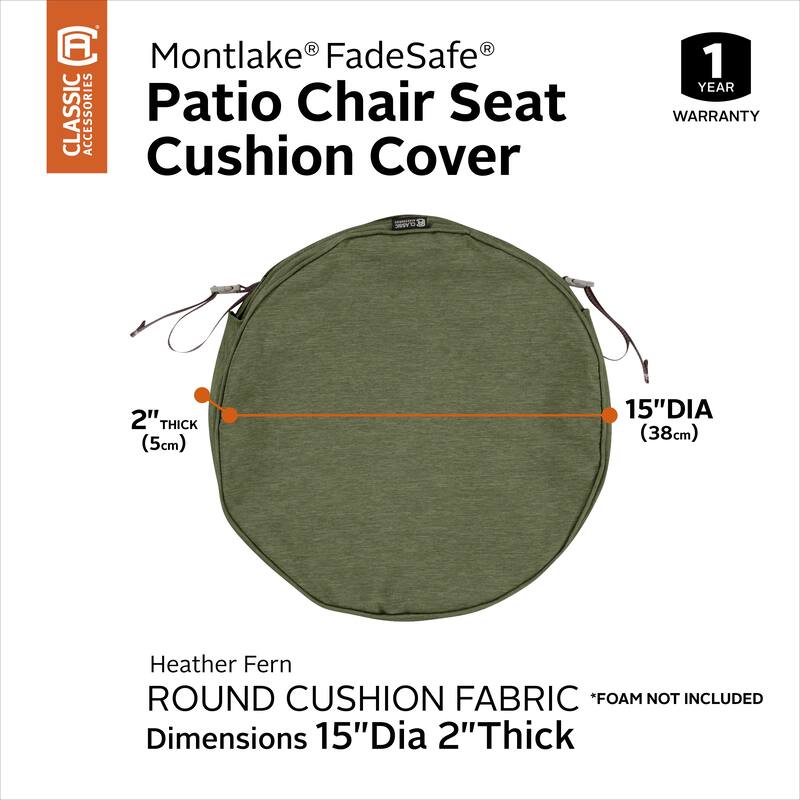 Classic Accessories Montlake Water-resistant Patio Chair Seat Cushion Slip Cover