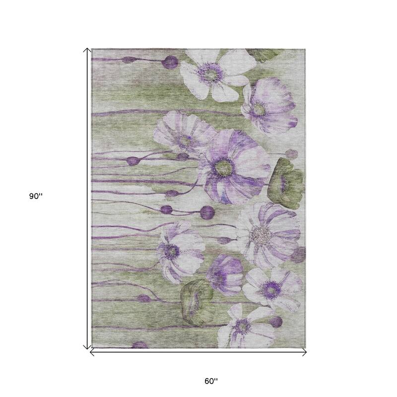 HomeRoots Floral Transitional Rectangle Outdoor Rug