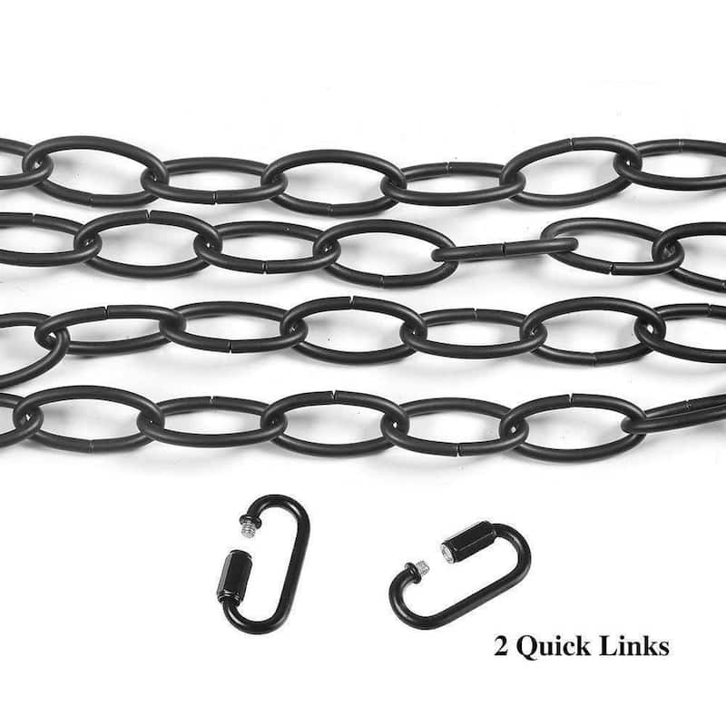 Black Long Chain 19.7ft for Chandelier Pendant Lights - 236.2 inches long - 236.2 inches long - Matte Black