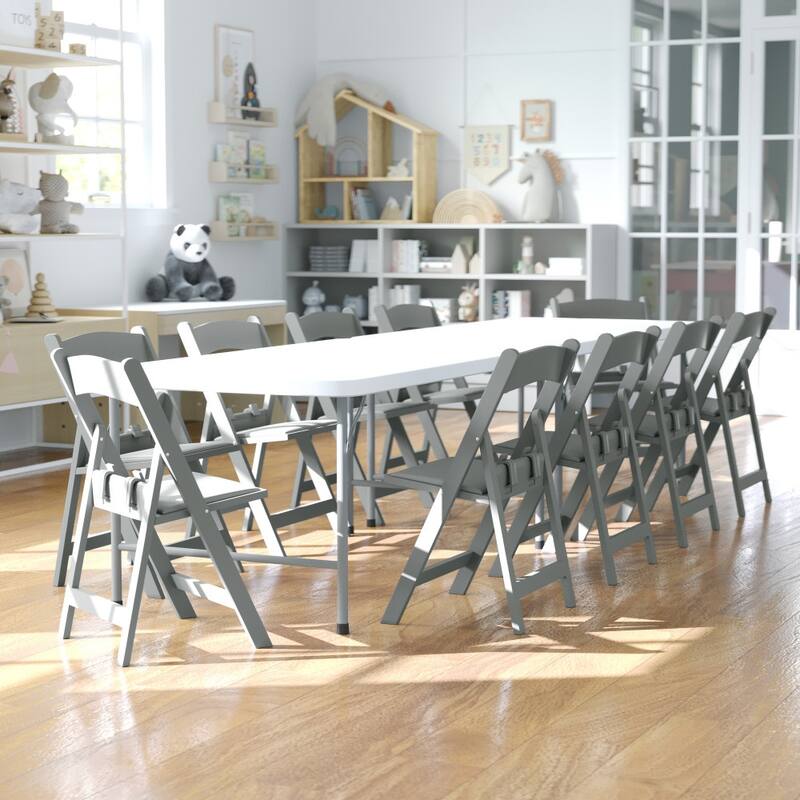 10Pk Kids Resin Folding Chair with Vinyl Padded Seat - 12.25"D x 13.25"W x 21"H