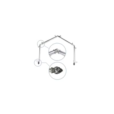 Adjustable Curtain Rods & Hardware Set - Telescoping Rods with Finials - Satin Nickel Finish - M