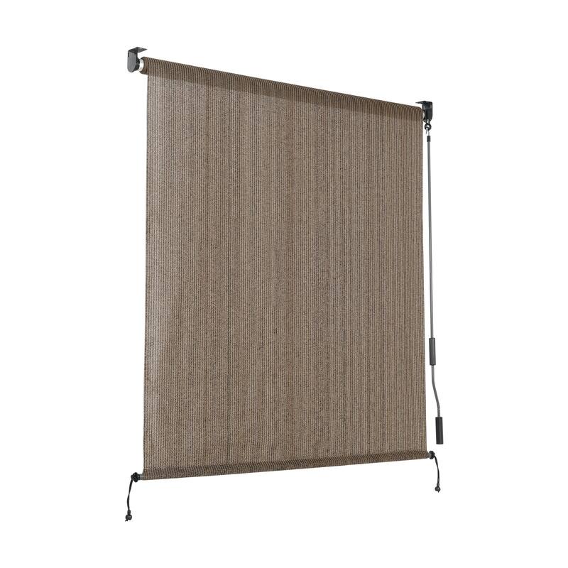 Aoodor Patio HDPE Fabric Roller Shade - 4' x 8' - Mocha