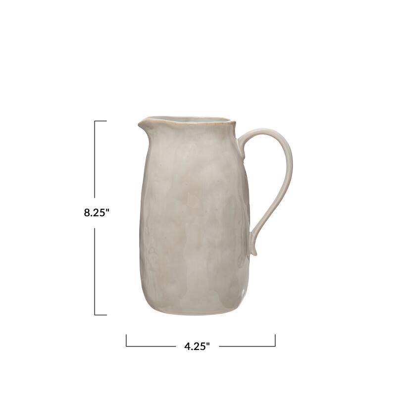 Stoneware Pitcher with Reactive Glaze