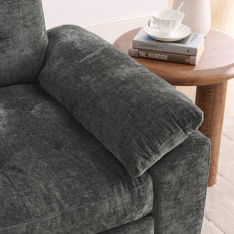 Double Recliner Chair with Adjustable Backrest, Storage Ottoman, USB Port & Phone Stand