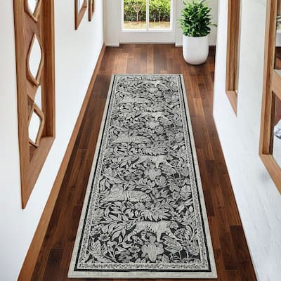 Forest Tiger Rugs Living Room Rug, Soft Washable Bedroom Rug, Low Pile Non-Slip Dining Room Home Office Carpet