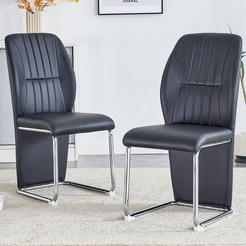 Set Of 4 Dining Chairs High Backrest