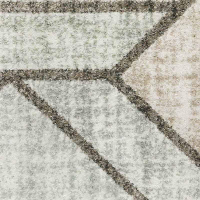 Vista Home Celeste Geometric Grey/ Beige Power Loom Rug
