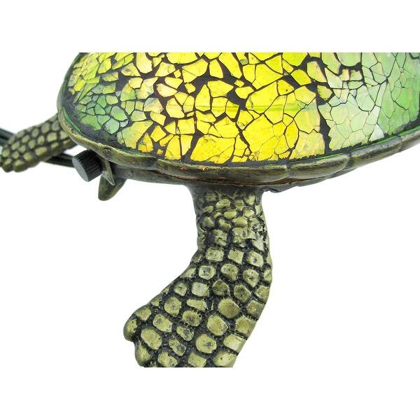 Shop Cute Mosaic Green Glass Sea Turtle Accent Lamp 3 X 8 X 6