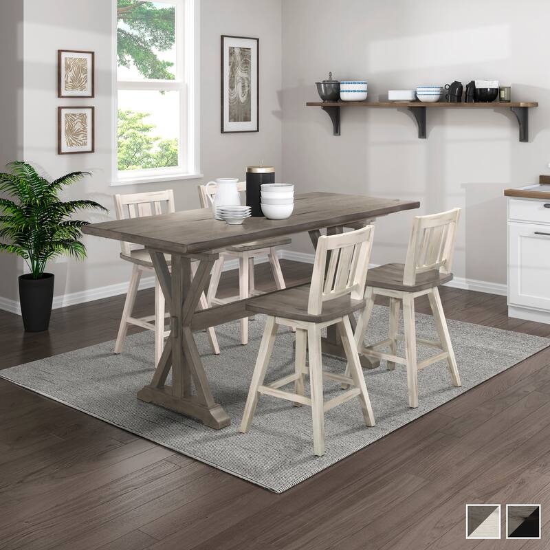 Roux Wood 5-Piece Counter Height Dining Set