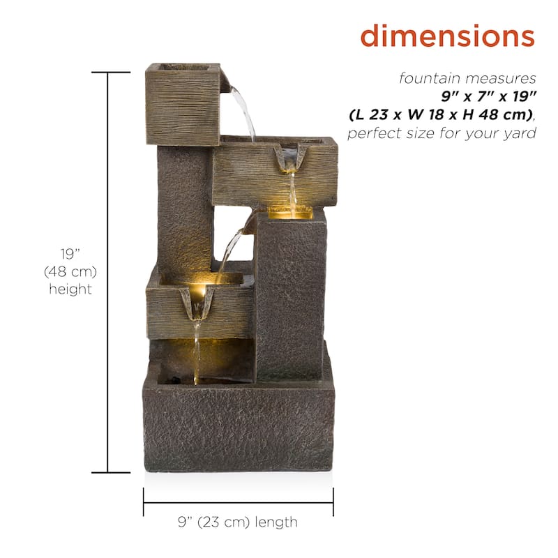 5-Tier Cascading Fountain with Warm White LED Lights
