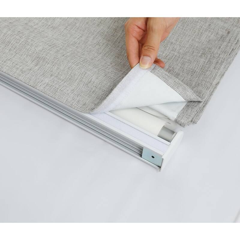 100% Blackout Roman Shade Belgian Linen Look Polyester Fabric