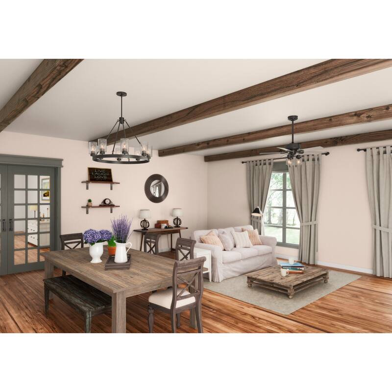 Hunter Hartland Wagon Wheel Chandelier - Dining Room, Kitchen, Entry - Modern Farmhouse, Industrial