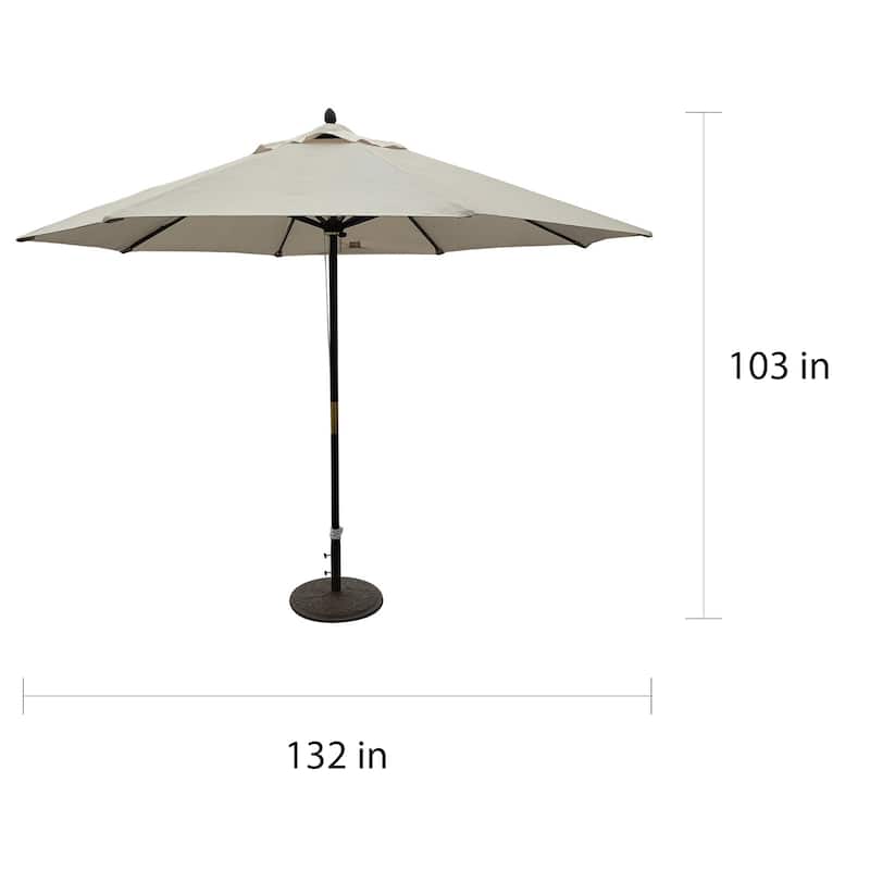 TropiShade 11-foot Dark Wood Market Umbrella with Beige Olefin Cover