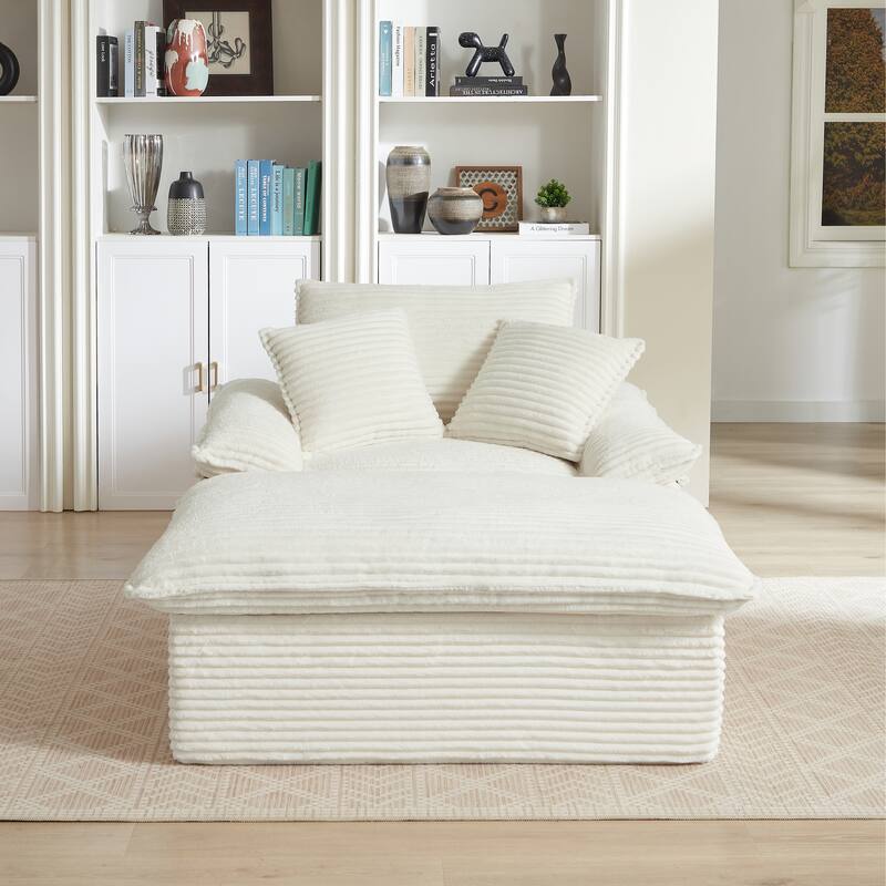 51.97" Modern Comfortable Cushioned Compression Single Sofa with Footrest