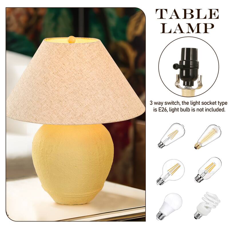 Ceramic Table Lamp with Linen Shade