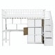 preview thumbnail 21 of 31, Wooden Twin Loft Bed with Built-in Desk, LED Lights, Storage Shelves, Cabinets & Staircase