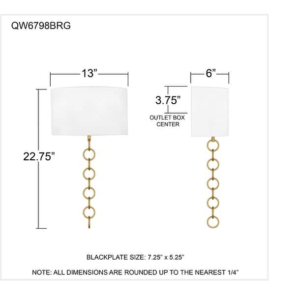 Baynes 2-Light Brushed Gold Wall Sconce