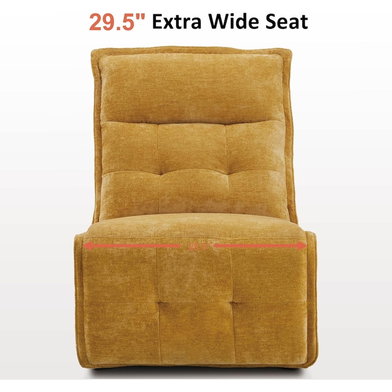 MCombo Armless Power Recliner Chair with USB Ports, 3.5" Wall Clearance Electric Reclining Sofa Chair for Living Room, ALR01
