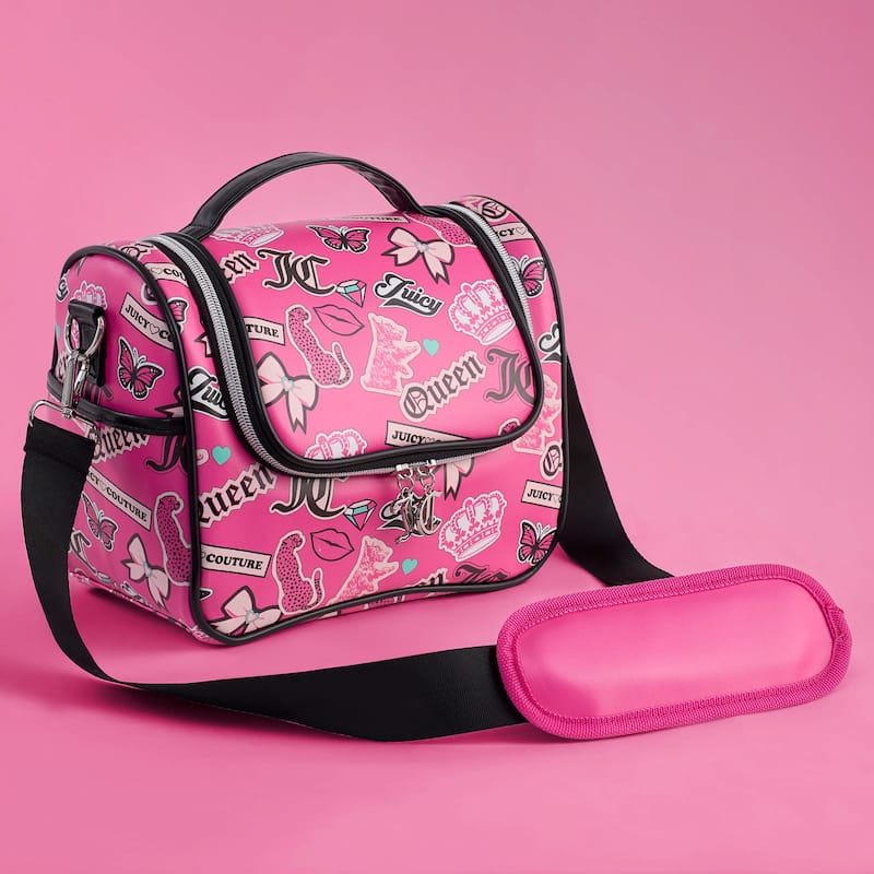 Juicy Couture Signature Cooler Bags - 9.55" x 7.67" x 6" - Pink Collage