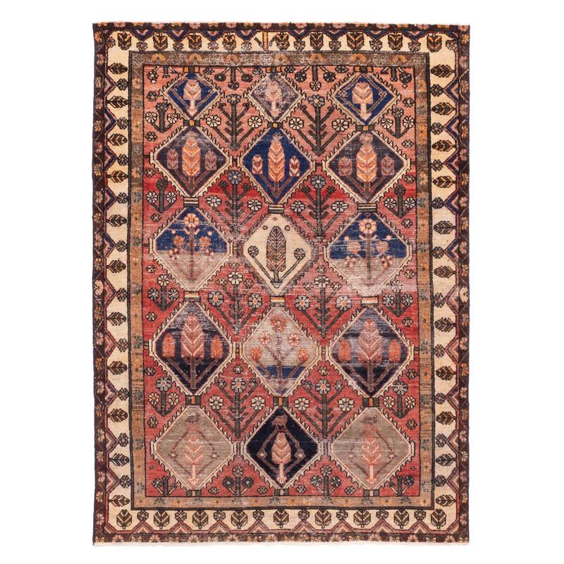 ECARPETGALLERY Hand-knotted Antalya Vintage Red Wool Rug - 4'9 x 6'7