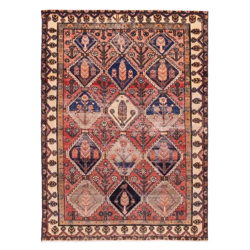ECARPETGALLERY Hand-knotted Antalya Vintage Red Wool Rug - 4'9 x 6'7