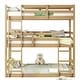 preview thumbnail 7 of 11, Rubber Wood Detachable Triple Twin Bunk Bed with Two Built-in Ladders,Guardrails for Home