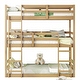 preview thumbnail 25 of 25, Triple Bunk Bed, Detachable Twin Over Twin Over Twin, Rubber Wood with Ladders, Black