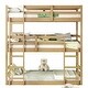preview thumbnail 7 of 35, Wood Twin Size Bunk Bed with Guardrails, Bedroom Detachable Triple Bunk with 2 Built-in Ladders