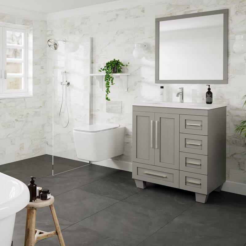 Loon 30"W Bath Vanity with Carrara Quartz Vanity Top & Undermount Sink