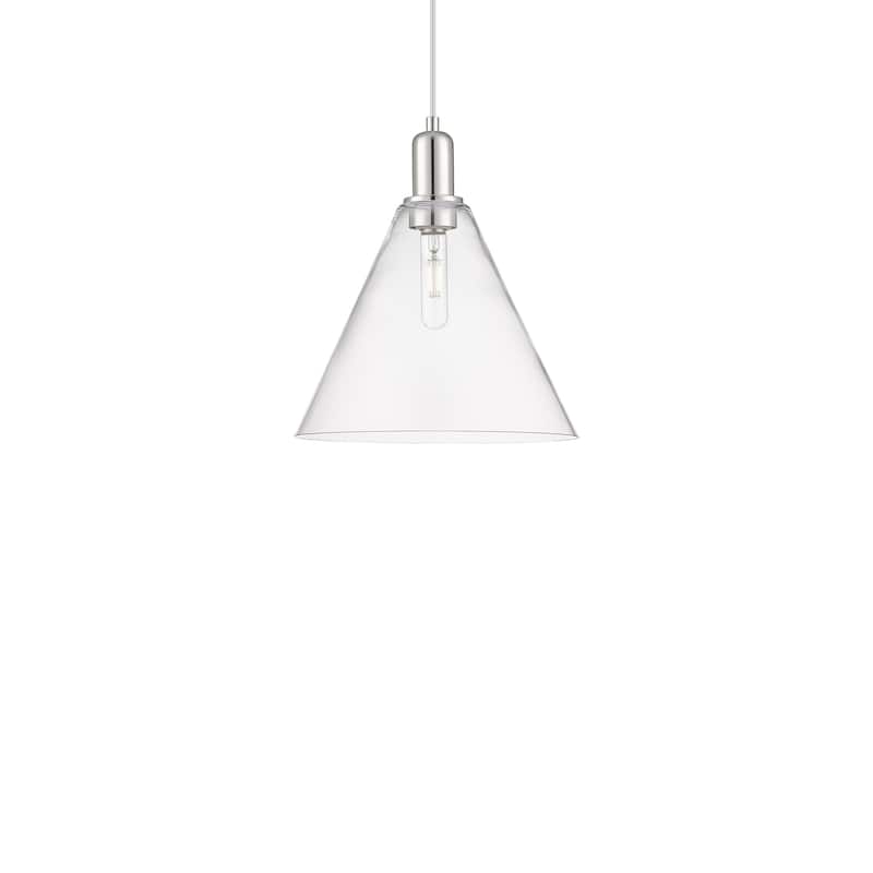 Innovations Lighting 716-1P-14-12 Berkshire Glass Pendant Berkshire - Polished Nickel / Clear