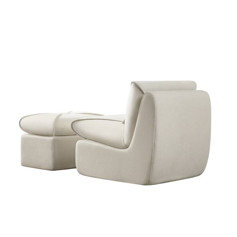 Modern Compressed Lounge Chair with Ottoman, Ideal for Small Spaces and Comfortable Seating