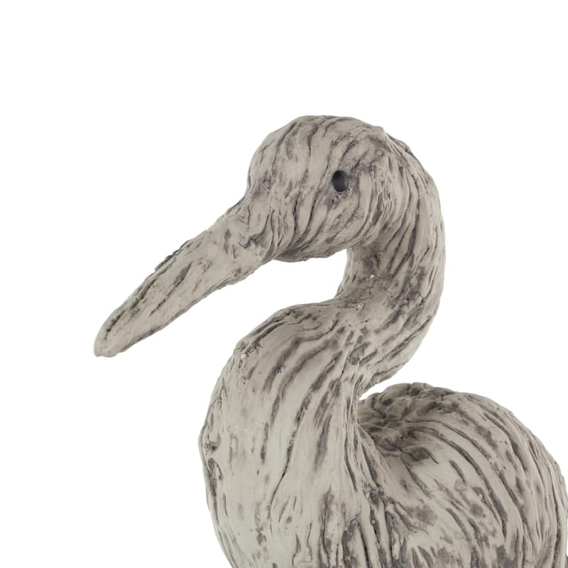 Polystone Bird Textured Sculpture - Gray - Roche River Decor - 10"W x 6"L x 19"H