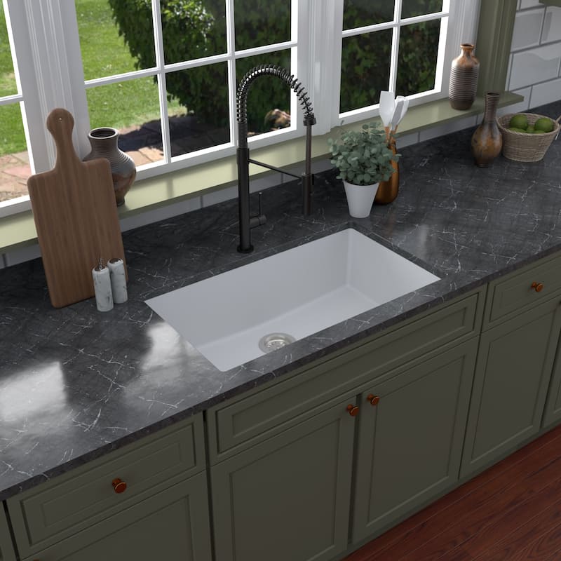 Karran Undermount 32.5 in. Large Single Bowl Quartz Kitchen Sink