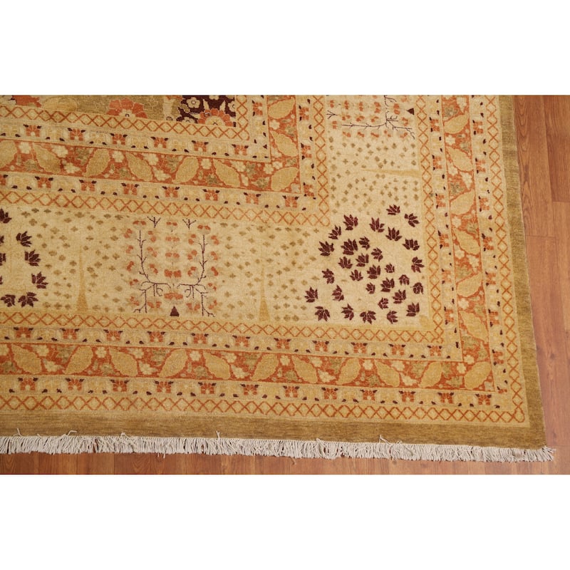 Floral Tabriz Oriental Large Rug Hand-Knotted Wool Carpet - 12'2"x 17'10"