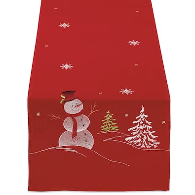 Embroidered Snowman Tablecloth