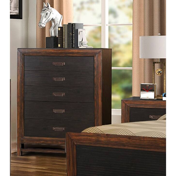 Bridgevine Home Branson 5-drawer Chest, No Assembly Required, Two-Tone Finish