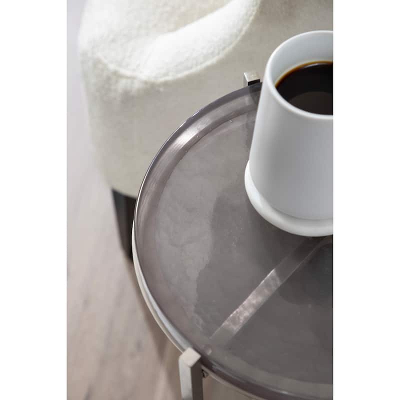 Kate and Laurel Aguilar Glass and Metal Side Table