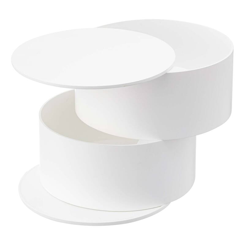 Yamazaki Home Stacked Jewelry Organizer - Large, ABS Plastic - L 5.7 x W 5.7 x H 5.2 inches - White