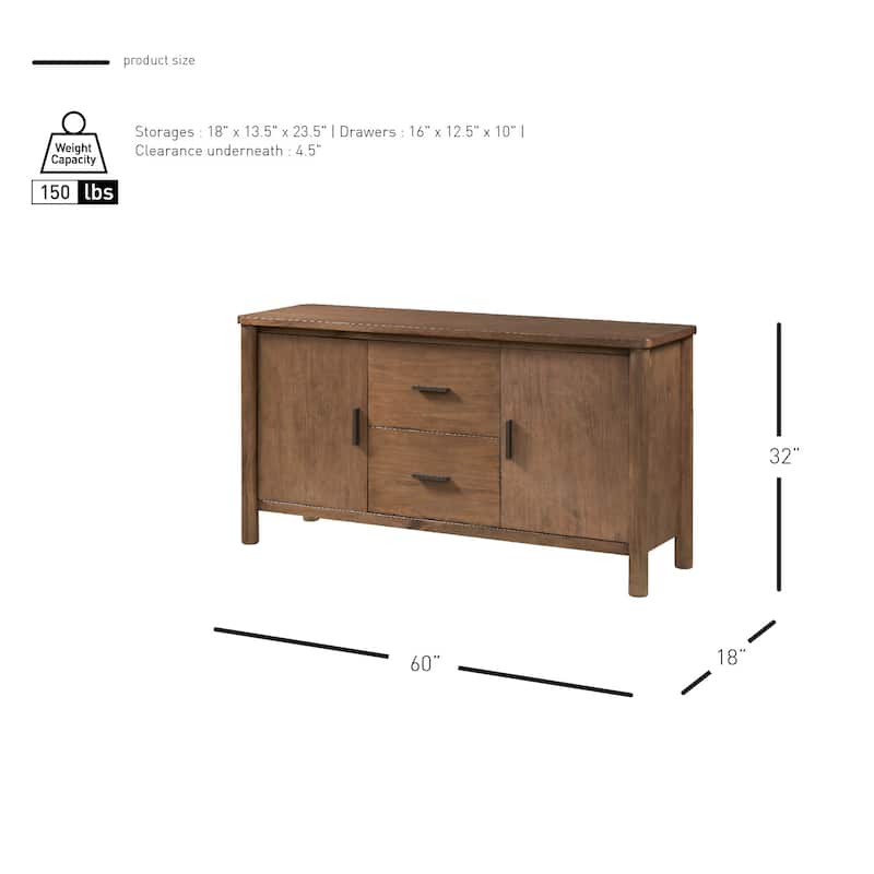 NPD Furniture Bloomfield Sideboard 2 Drawers and 2 Doors