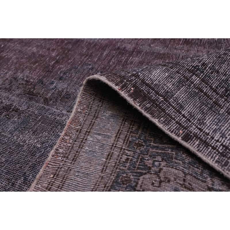 ECARPETGALLERY Hand-knotted Color Transition Dark Burgundy Wool Rug - 9'6 x 12'9