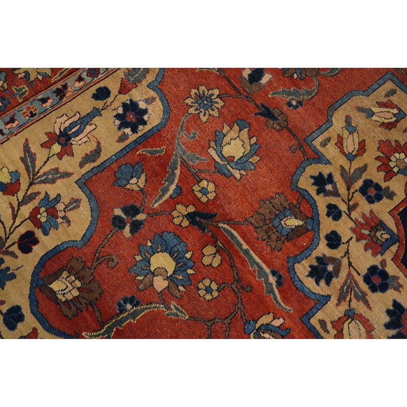 Hand Knotted Oriental 100% Wool Carpet Traditional Floral Oranges & Rust Bakhtiari Area Rug - 11' 6'' X 9' 2''