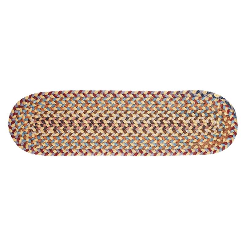 Rhody Rug Augusta Space-dye Wool Braided Rug - Wheat Field - 8" x 28" Oval