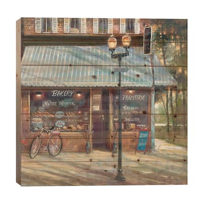 Pastry Shop Print On Wood by Ruane Manning - Multi-Color